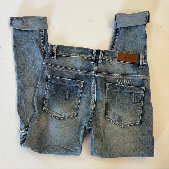 Stampd blue ripped knees boyfriend jeans - Picture 4 of 6